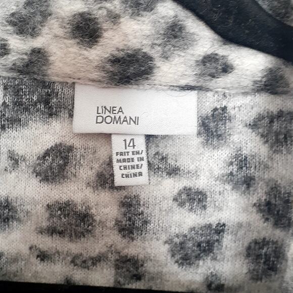 Linea Domani Wool Blend Jacket Size 14 Gray & Black 3 Button Pockets - Picture 2 of 9